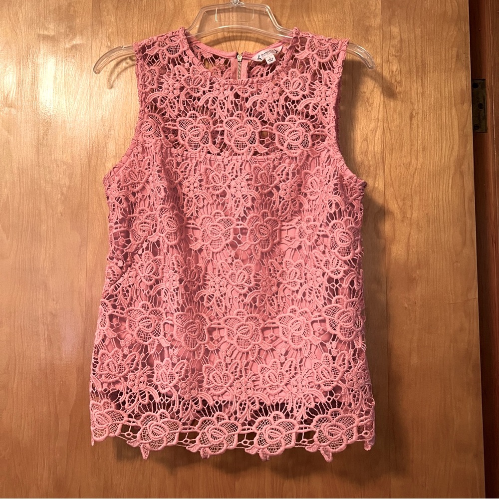 Nanette Lepore Pink Lace Tank Top